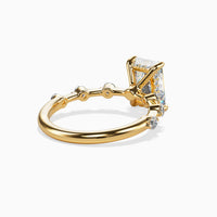 JASMIN - 2CT E VVS2 Emerald Cut Shared Prong Engagement Ring