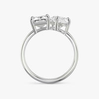 INSIEME - 2CT & 1.5CT E VVS2 Toi et Moi Emerald and Pear Cut Engagement Ring