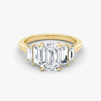 JULIETTE - 1.5CT E VVS2 Five Stone Heirloom Emerald Engagement Ring