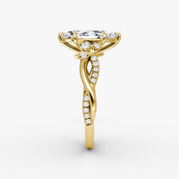 ROSELLA - 1.5CT E VVS2 Twisted Floral Marquise Engagement Ring