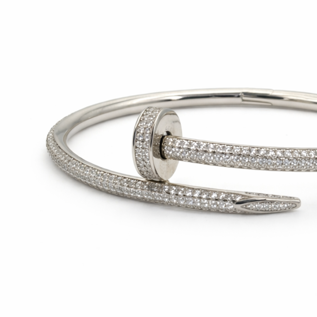 Silver Zircon Nail Bracelet