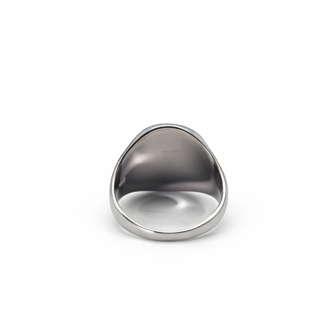 Silver Oval Signet Men's Ring