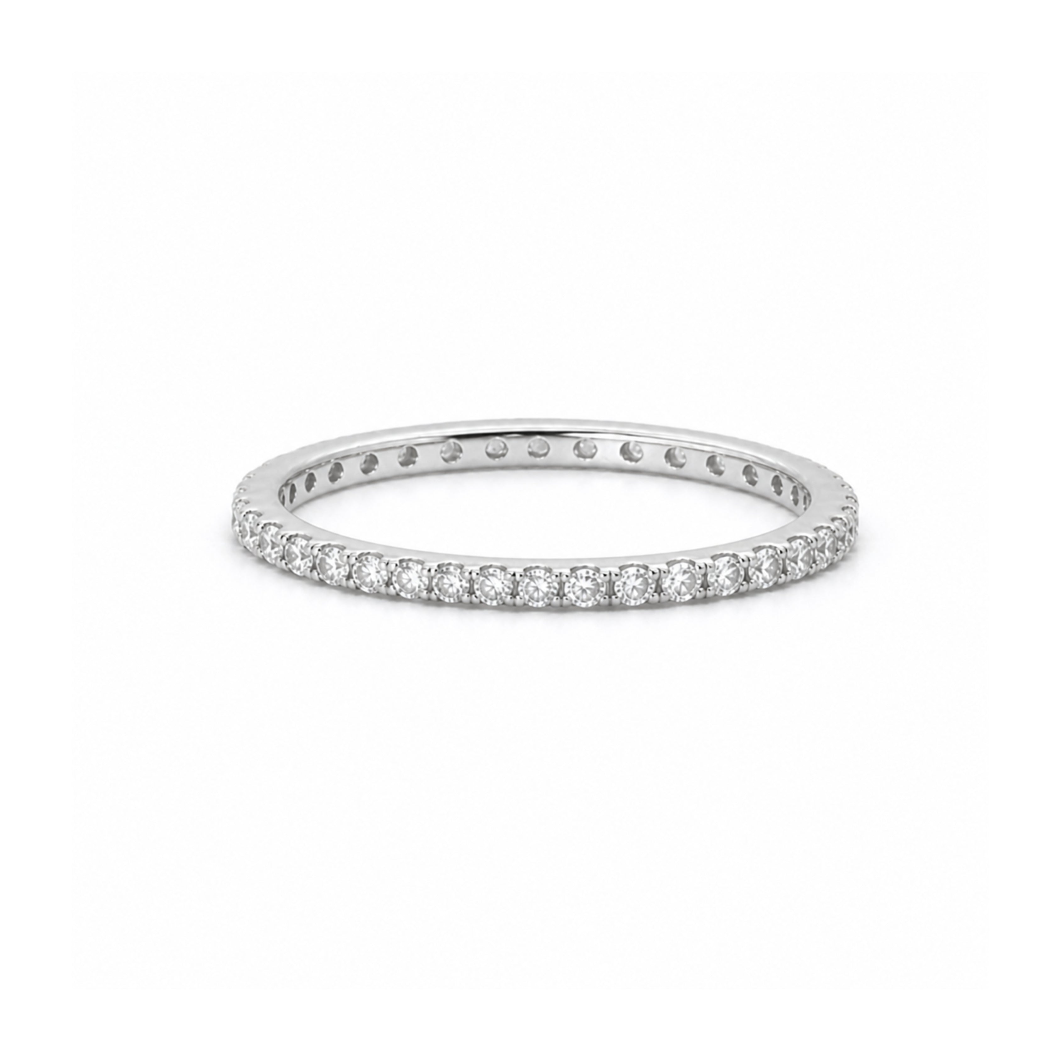 Silver Eternity Moissanite Ring 1CT