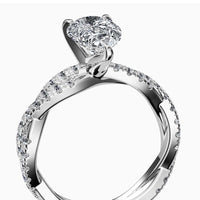 AURORA- 2CT E VVS2 Twisted Chank Pear Cut Engagement Ring