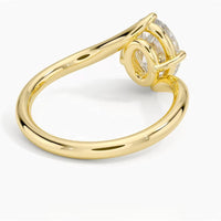 DIANA - 2CT E VVS2 Oval Cut Bypass Solitaire Engagement Ring