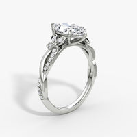 ROSELLA - 1.5CT E VVS2 Twisted Floral Marquise Engagement Ring