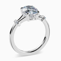 CLAIRE - 2CT E VVS2 Oval Cut Split Shank Engagement Ring