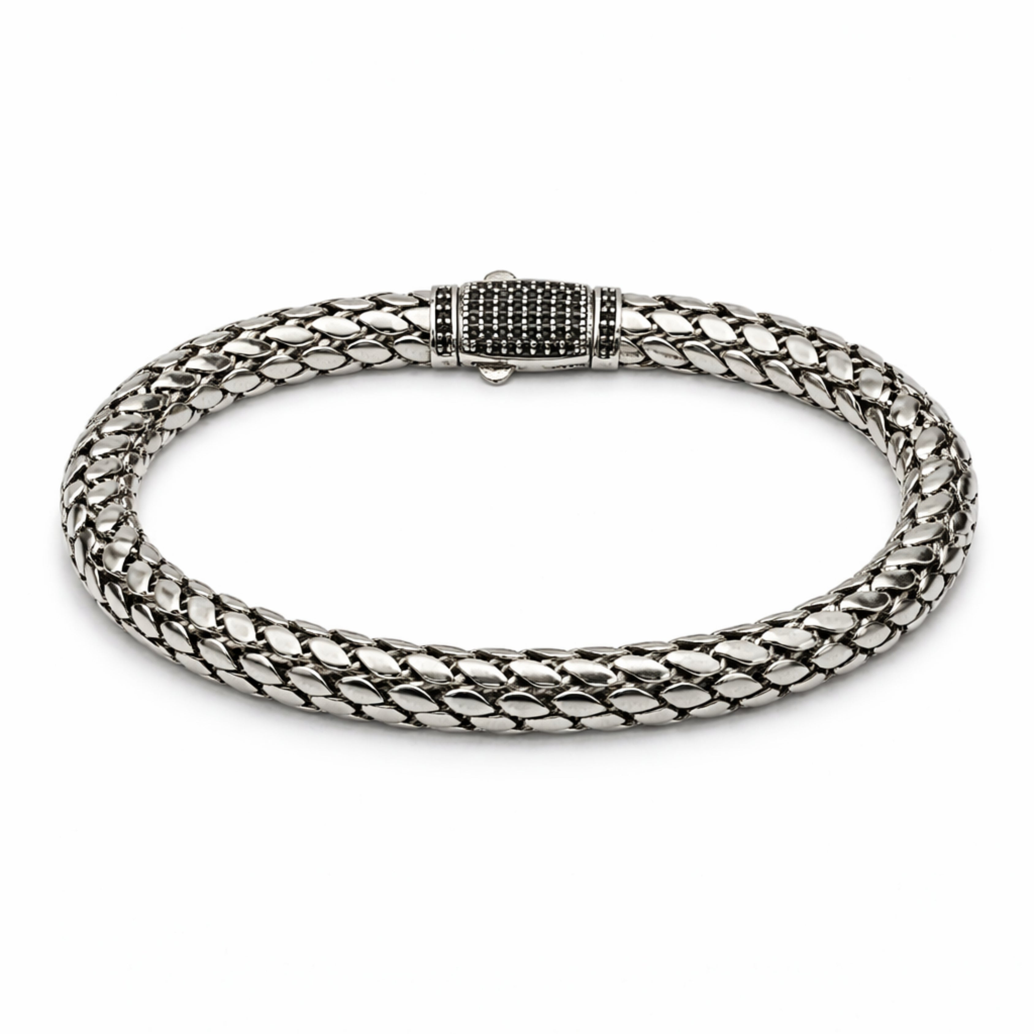7.5mm Silver Serpent Bracelet