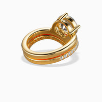 ALICE - 1.5CT E VVS2 Round Brilliant Chevron Solitaire Engagement Ring