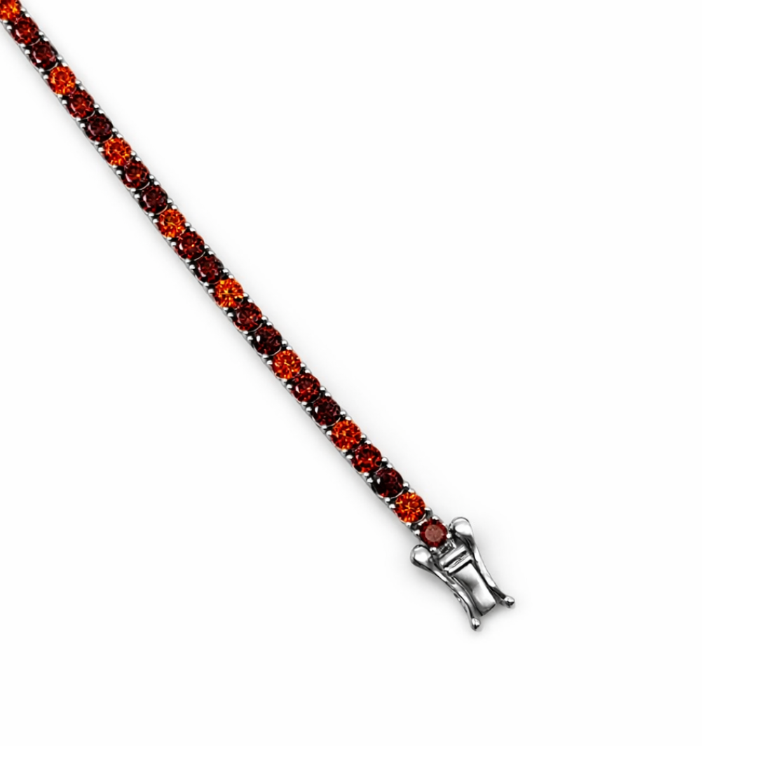 3mm Silver Zircon Tennis Bracelet Red Radiant