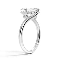 DIANA - 2CT E VVS2 Oval Cut Bypass Solitaire Engagement Ring