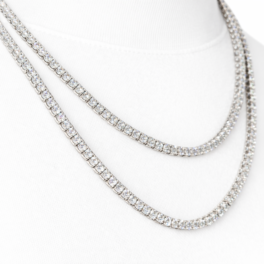 3mm Silver Moissanite Tennis Chain