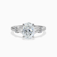 CLAIRE - 2CT E VVS2 Oval Cut Split Shank Engagement Ring