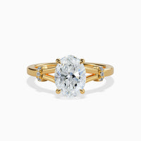 CLAIRE - 2CT E VVS2 Oval Cut Split Shank Engagement Ring