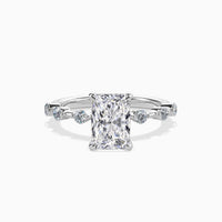 JASMIN - 2CT E VVS2 Emerald Cut Shared Prong Engagement Ring