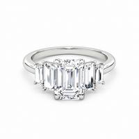 JULIETTE - 1.5CT E VVS2 Five Stone Heirloom Emerald Engagement Ring