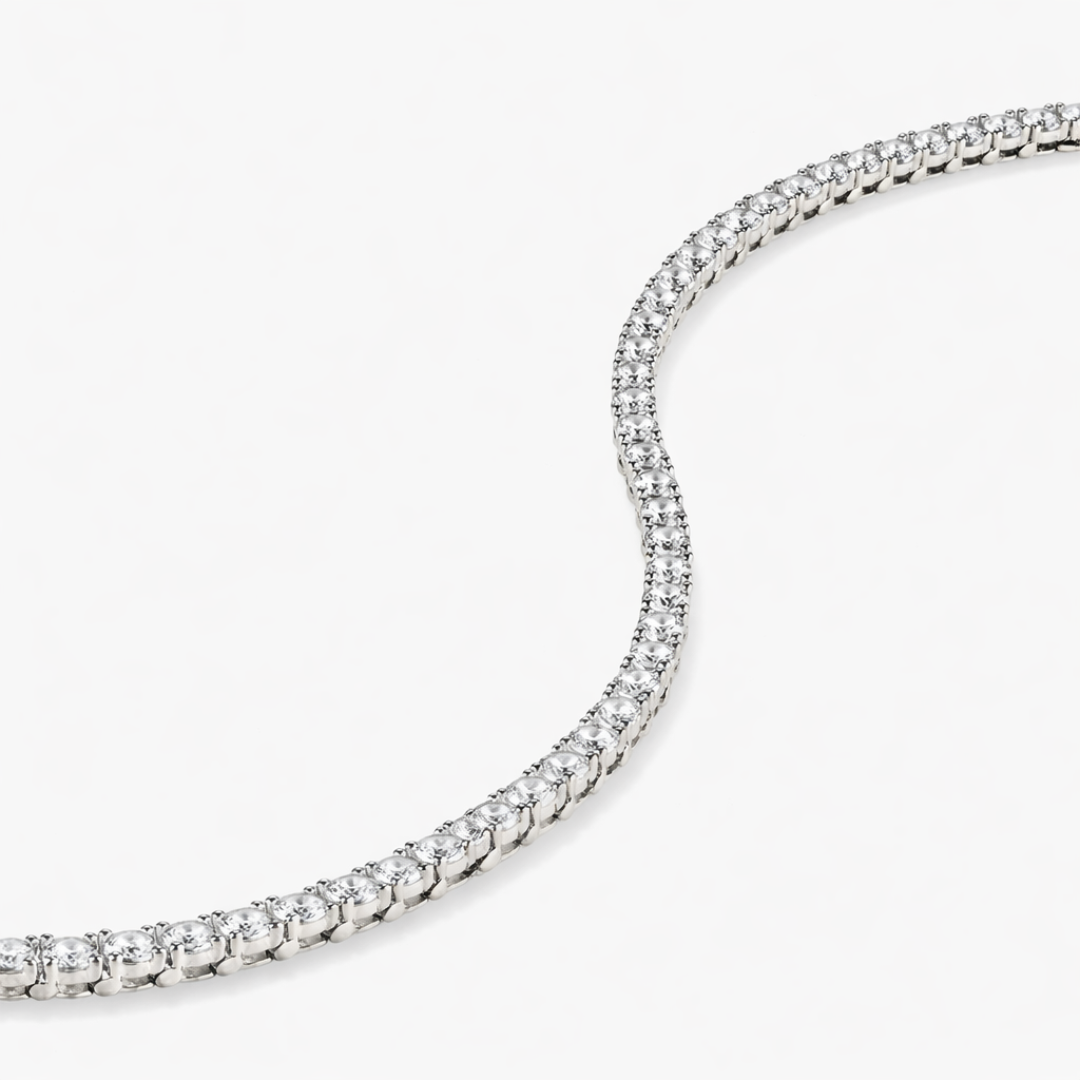 3mm Silver Moissanite Tennis Chain