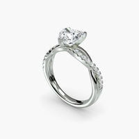 AMORE - 1.5CT E VVS2 Heart Cut Twist Pavé Engagement Ring