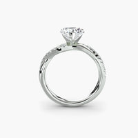 AMORE - 1.5CT E VVS2 Heart Cut Twist Pavé Engagement Ring