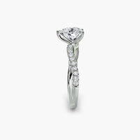 AMORE - 1.5CT E VVS2 Heart Cut Twist Pavé Engagement Ring