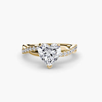 AMORE - 1.5CT E VVS2 Heart Cut Twist Pavé Engagement Ring