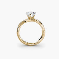 AMORE - 1.5CT E VVS2 Heart Cut Twist Pavé Engagement Ring
