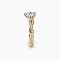 AMORE - 1.5CT E VVS2 Heart Cut Twist Pavé Engagement Ring