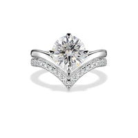 ALICE - 1.5CT E VVS2 Round Brilliant Chevron Solitaire Engagement Ring