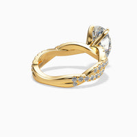 AURORA- 2CT E VVS2 Twisted Chank Pear Cut Engagement Ring
