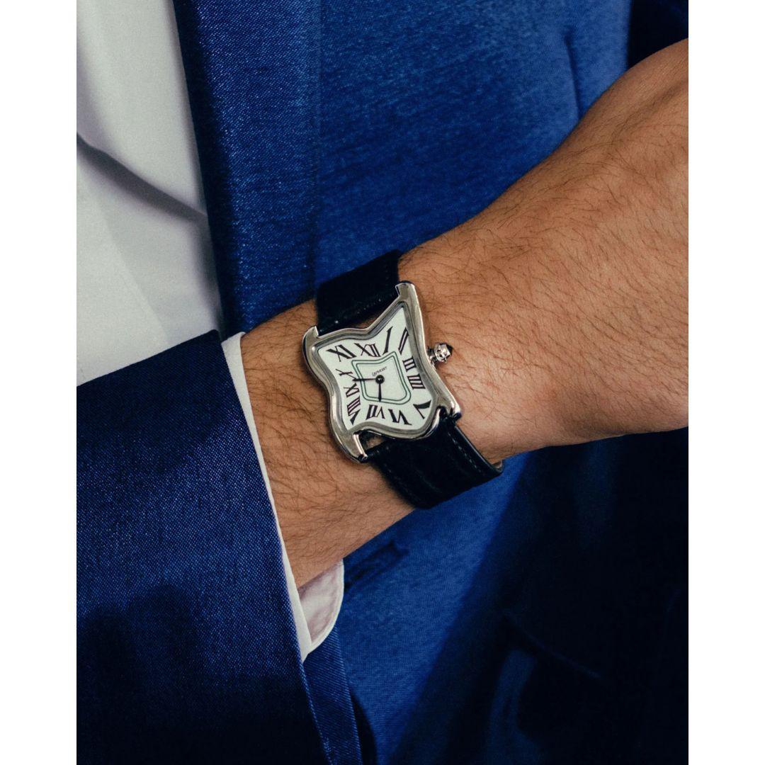 Laphont Melting Square Watch Large Face Silver