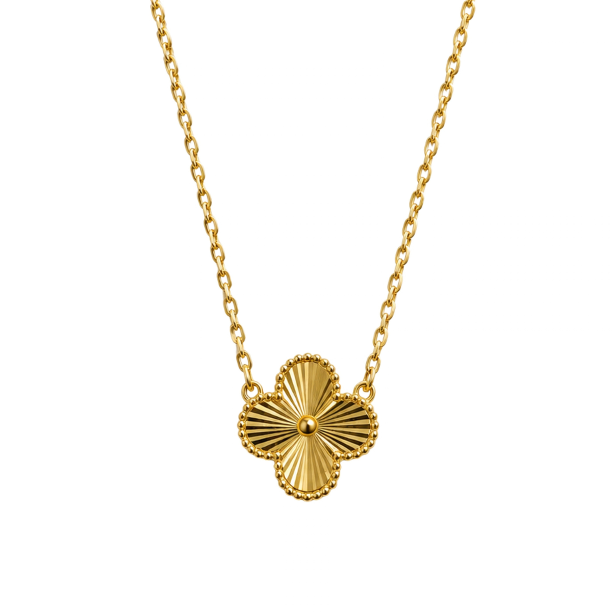 Silver Clover Pendant 18K Yellow Gold Vermeil + Chain