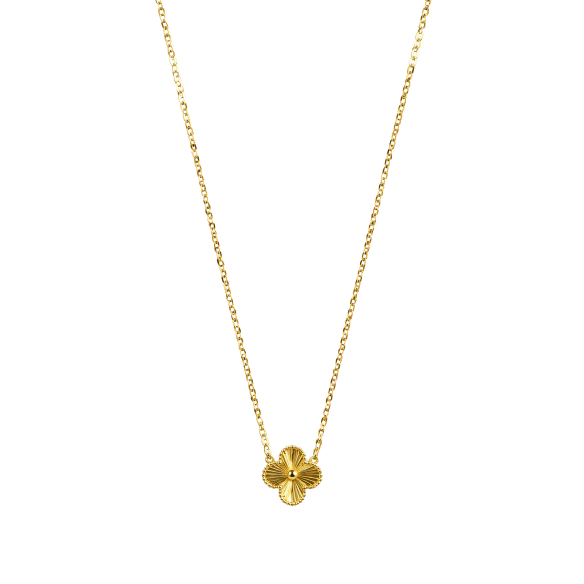 Silver Clover Pendant 18K Yellow Gold Vermeil + Chain