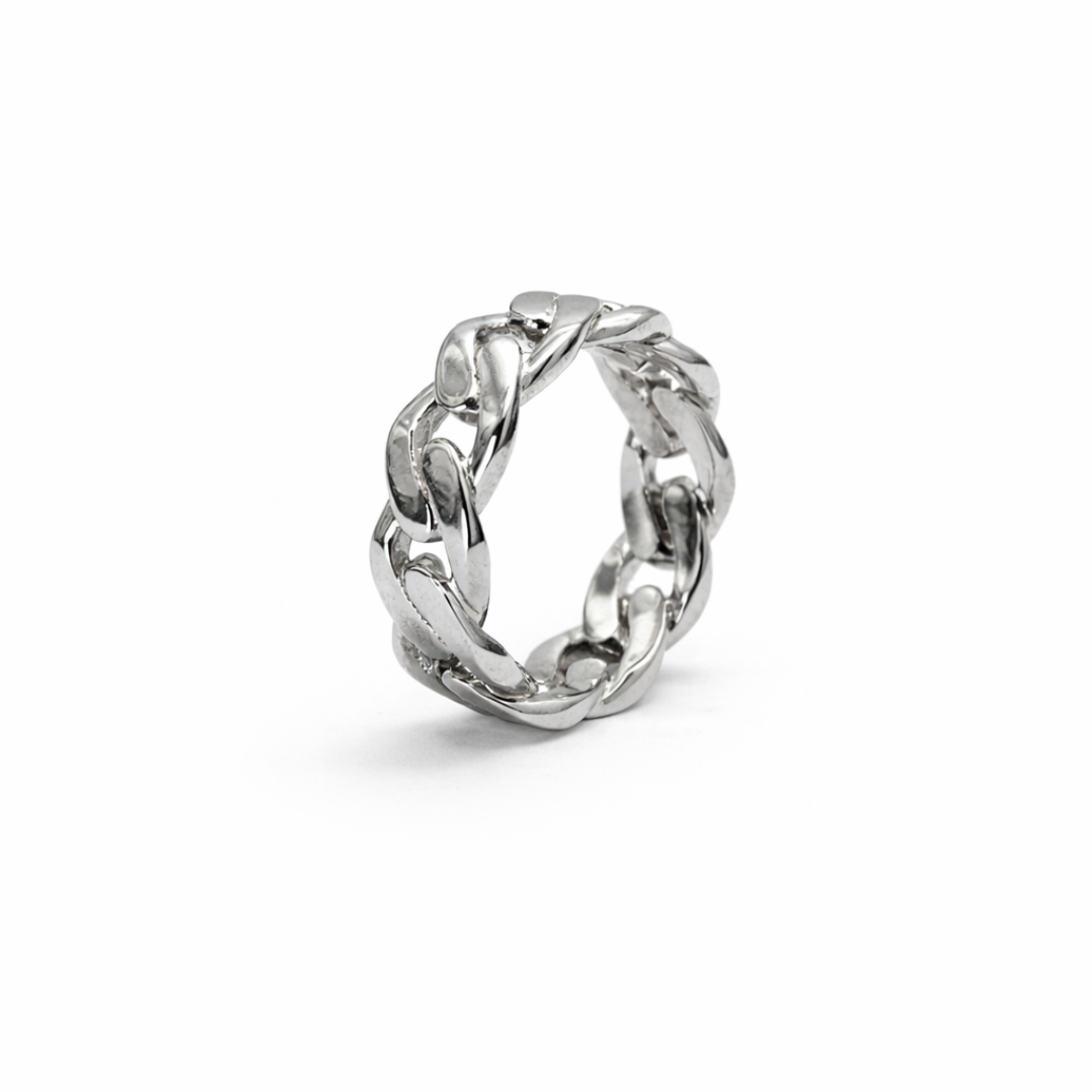 Silver Cuban Link Ring