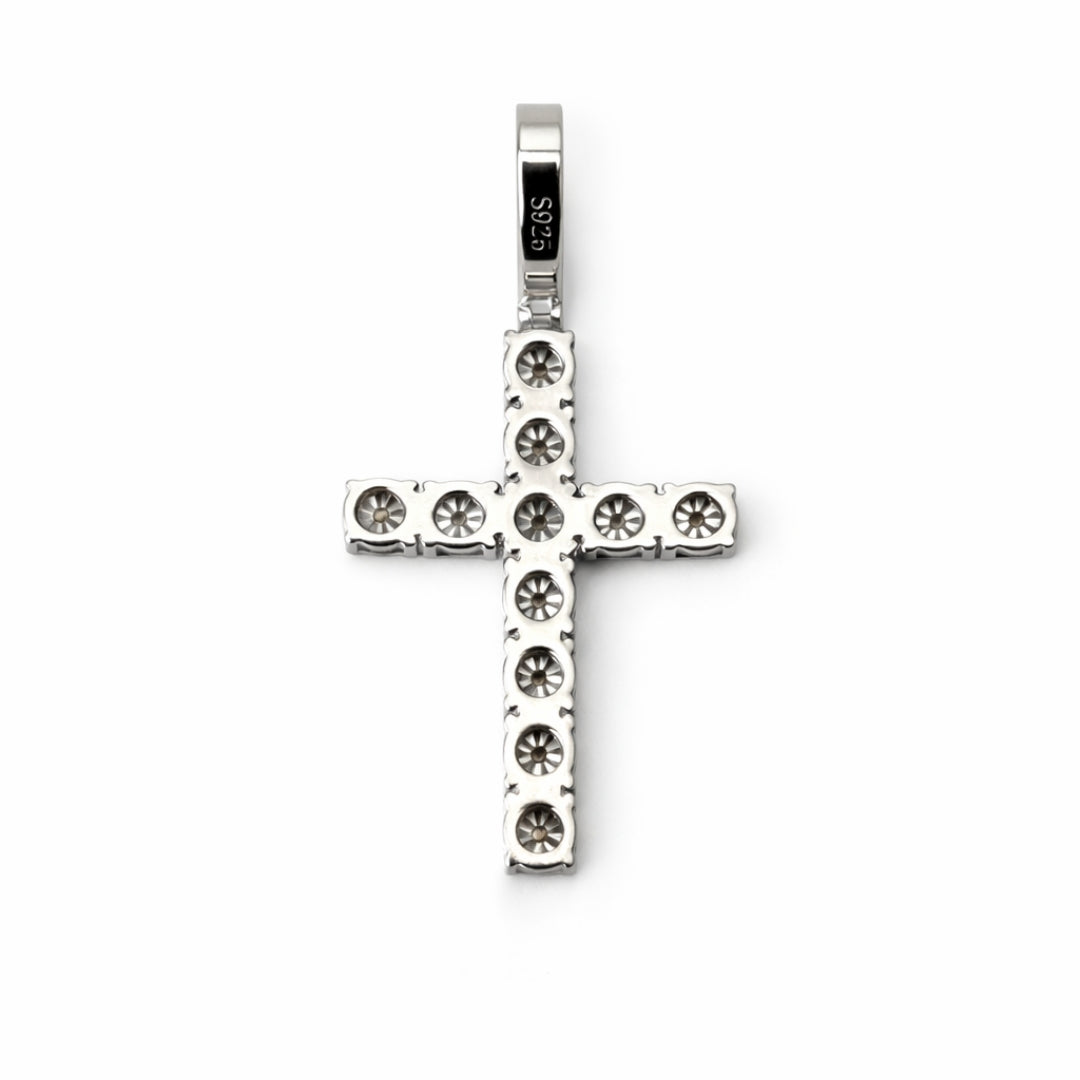 Silver Moissanite Cross Pendant