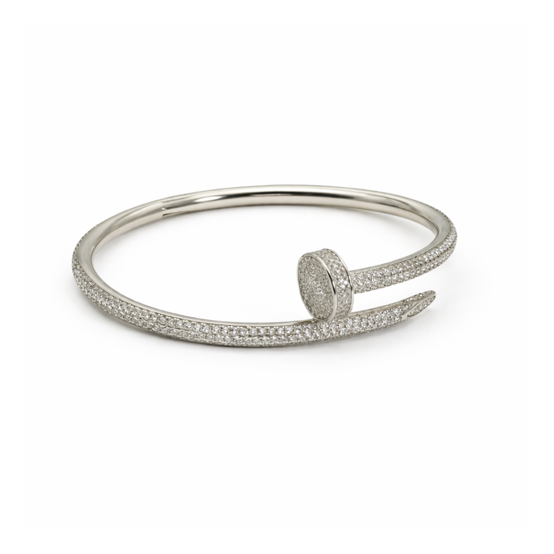 Silver Zircon Nail Bracelet