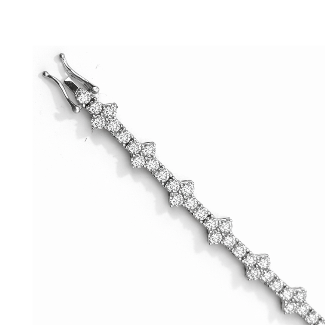 Honeycomb Silver Moissanite Tennis Bracelet