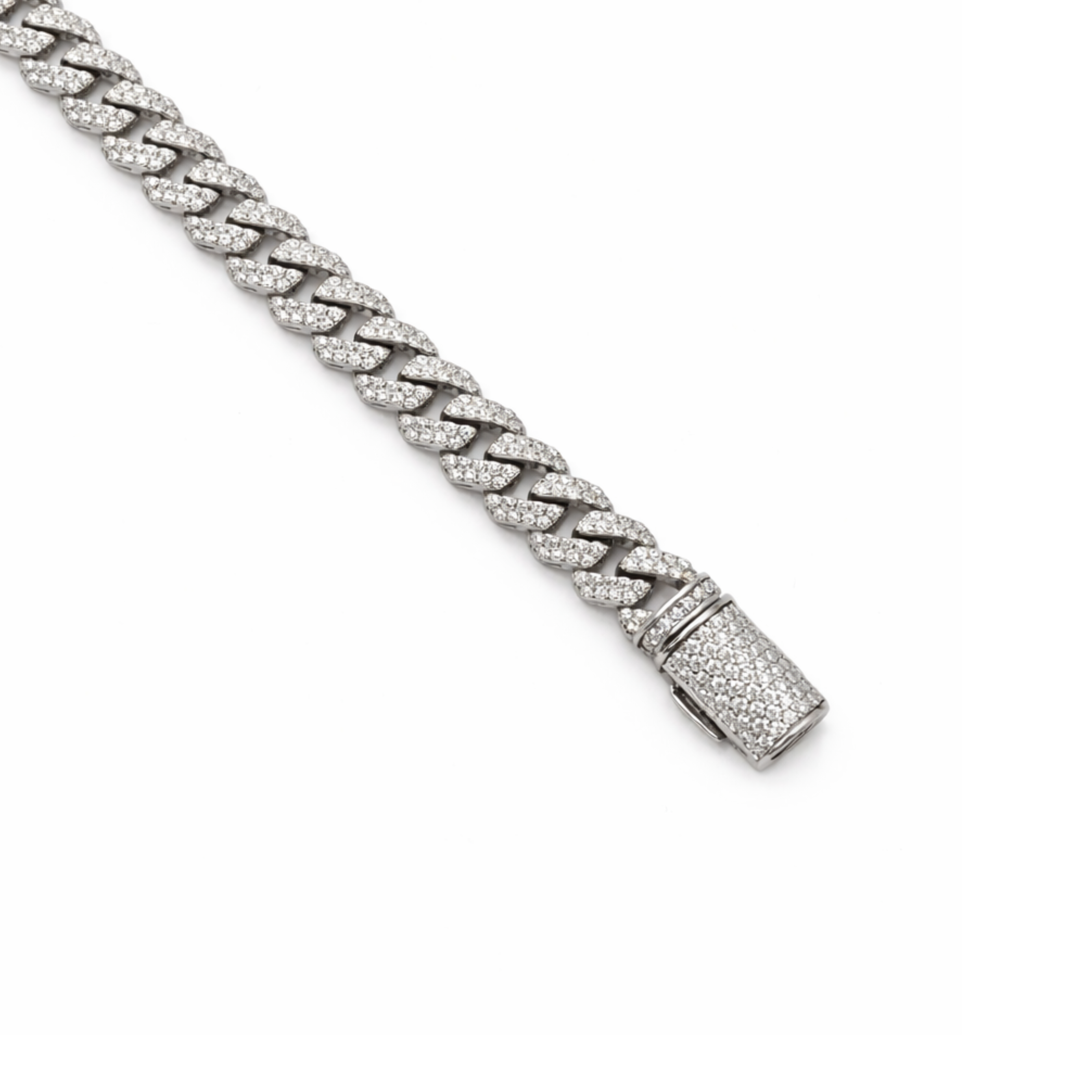 8mm Silver Moissanite Cuban Link Bracelet