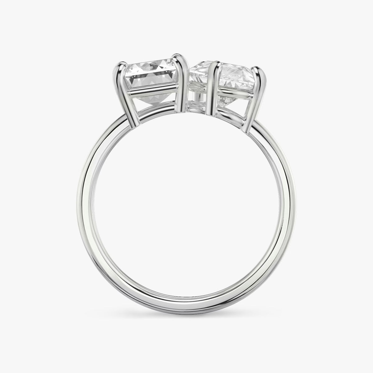INSIEME  -  2CT & 1.5CT E VVS2 Toi et Moi Emerald and Pear Cut Engagement Ring