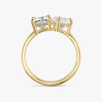 INSIEME  -  2CT & 1.5CT E VVS2 Toi et Moi Emerald and Pear Cut Engagement Ring
