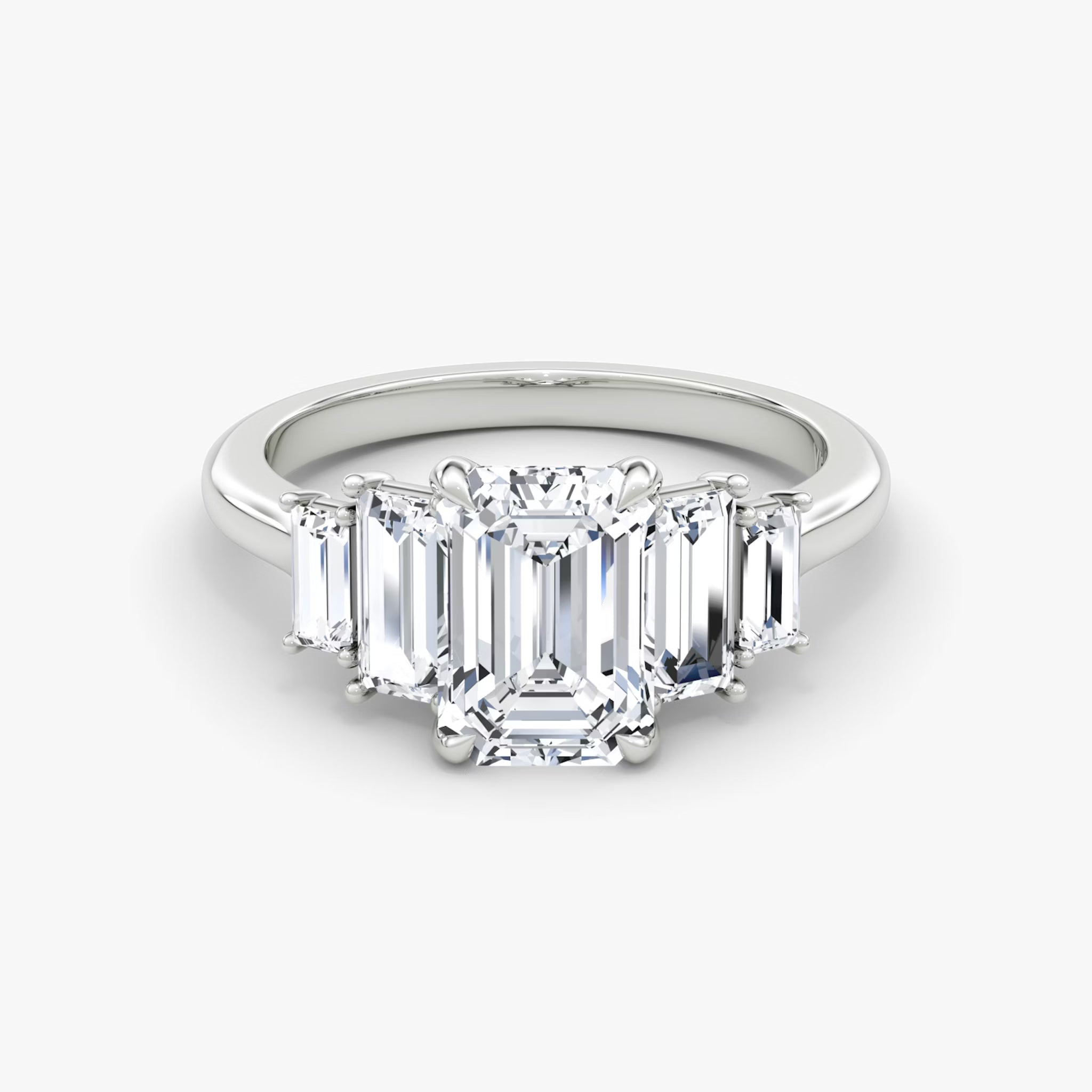 JULIETTE  -  1.5CT E VVS2 Five Stone Heirloom Emerald Engagement Ring