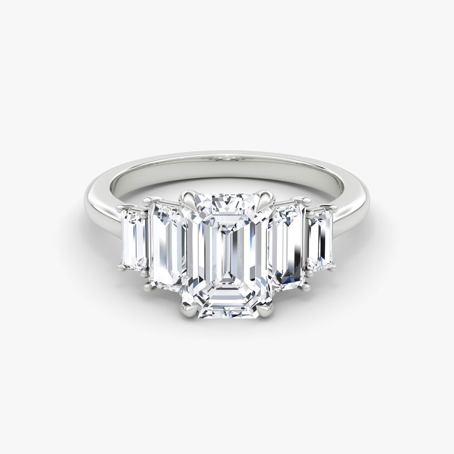JULIETTE  -  1.5CT E VVS2 Five Stone Heirloom Emerald Engagement Ring