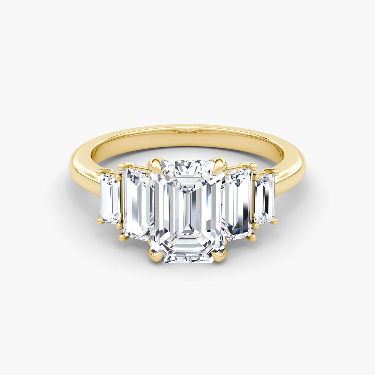 JULIETTE  -  1.5CT E VVS2 Five Stone Heirloom Emerald Engagement Ring