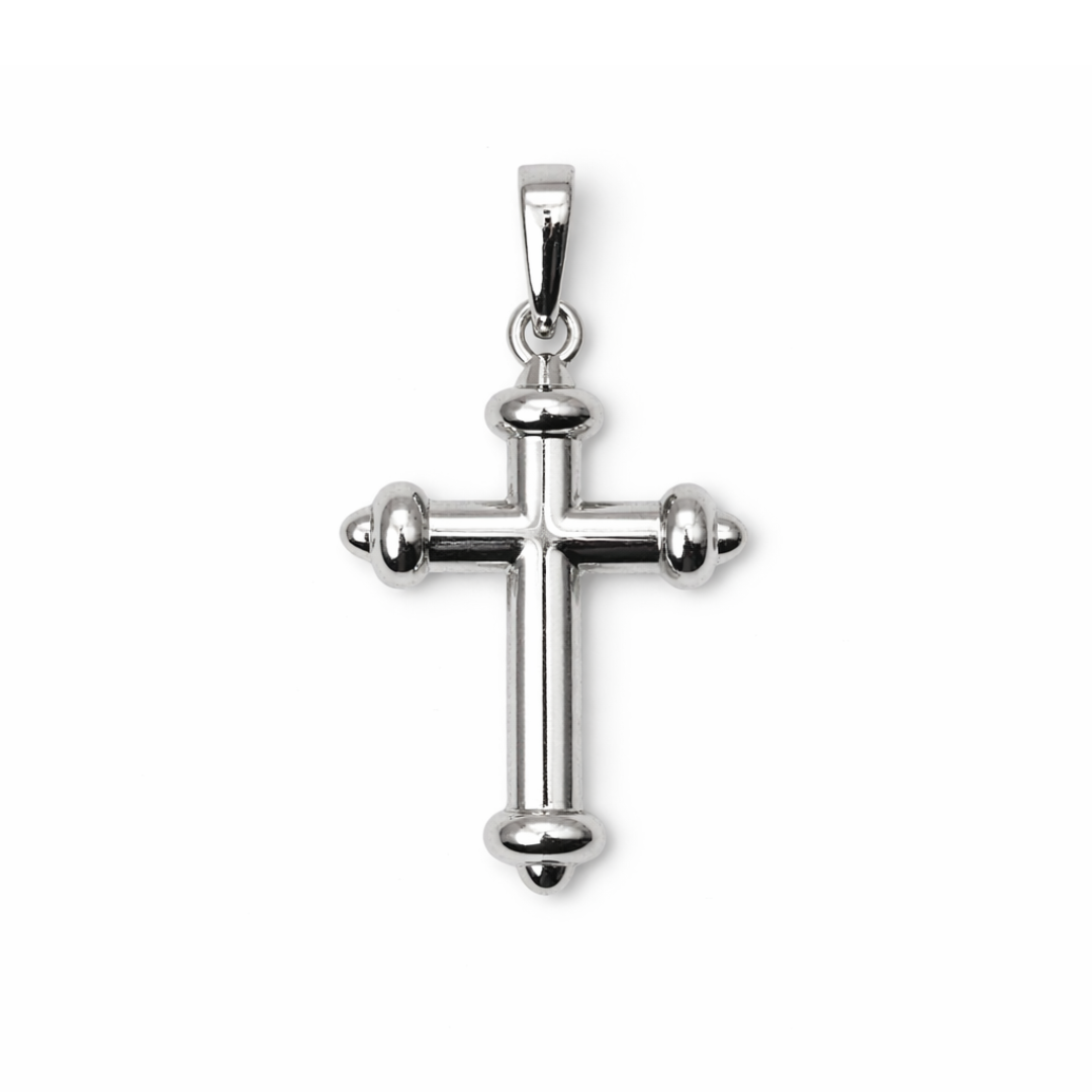 Silver Rounded Edge Cross Pendant