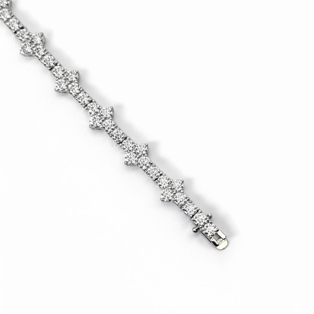Honeycomb Silver Moissanite Tennis Bracelet