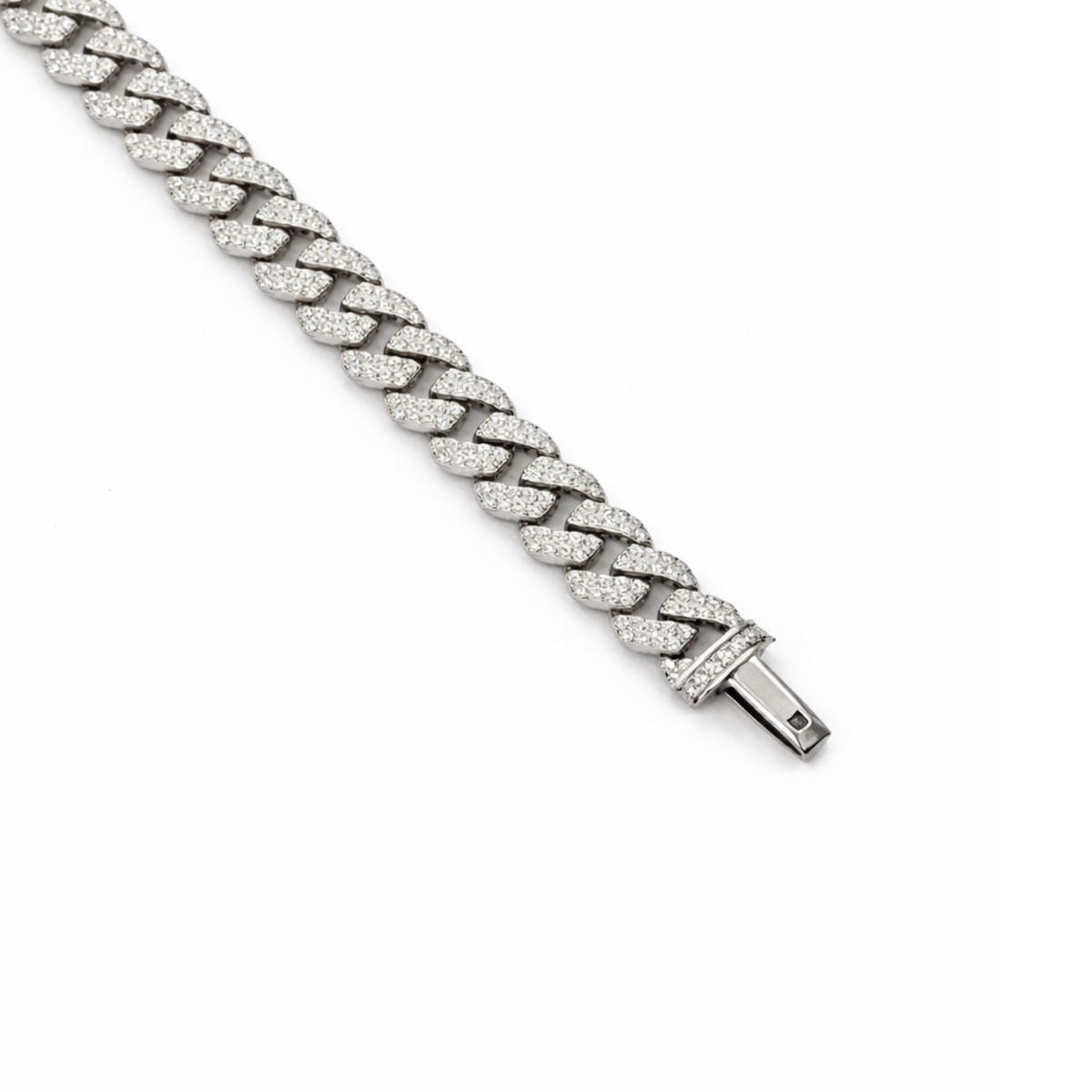 8mm Silver Moissanite Cuban Link Bracelet
