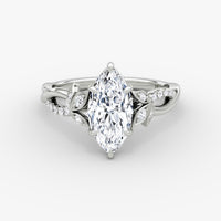 ROSELLA  -  1.5CT E VVS2 Twisted Floral Marquise Engagement Ring