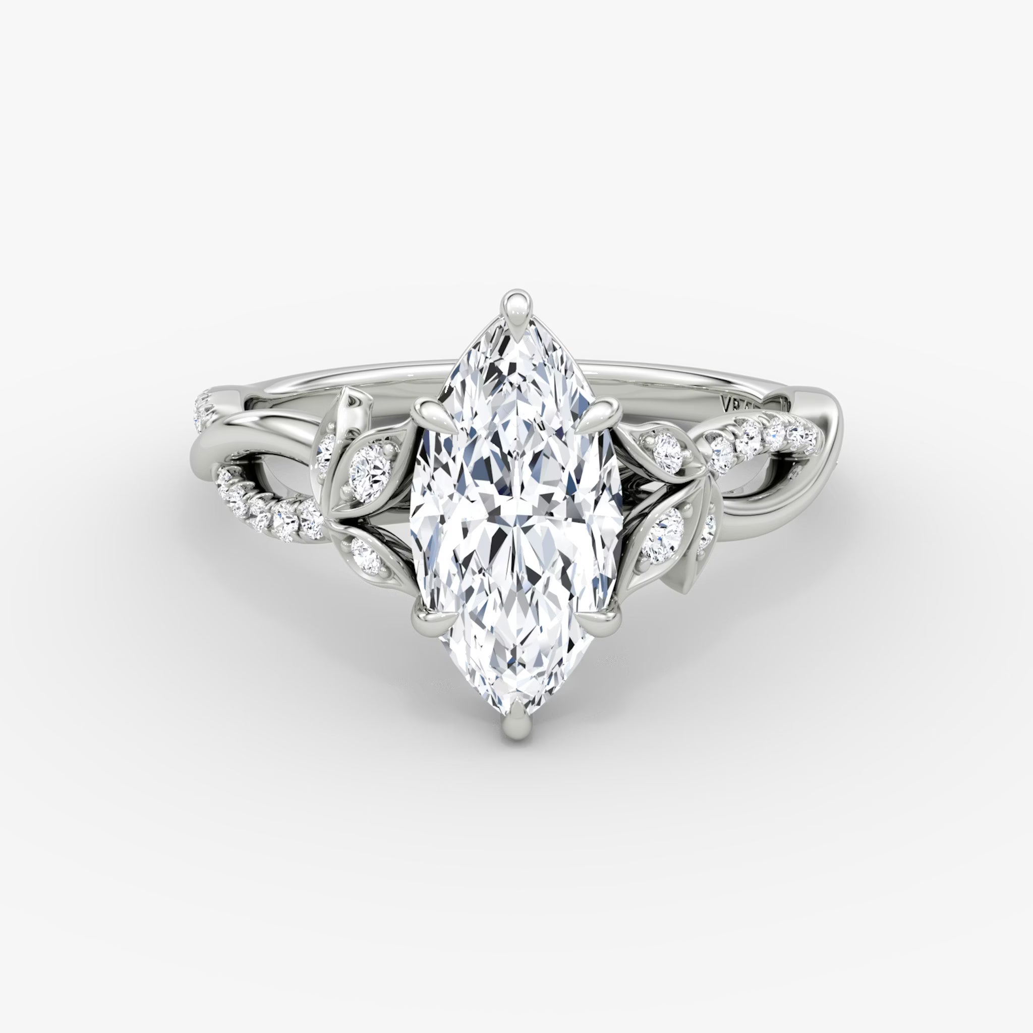ROSELLA  -  1.5CT E VVS2 Twisted Floral Marquise Engagement Ring