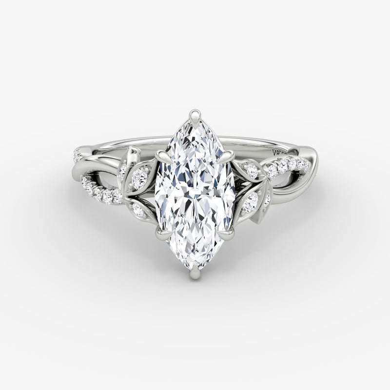 ROSELLA  -  1.5CT E VVS2 Twisted Floral Marquise Engagement Ring