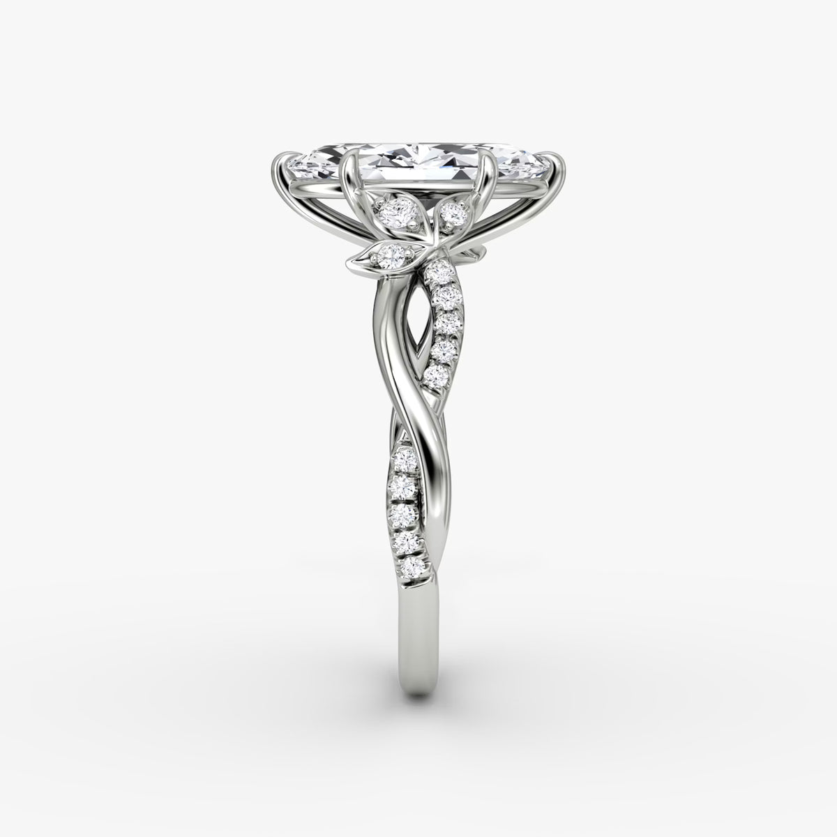 ROSELLA  -  1.5CT E VVS2 Twisted Floral Marquise Engagement Ring