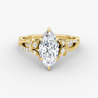 ROSELLA  -  1.5CT E VVS2 Twisted Floral Marquise Engagement Ring